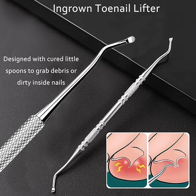 Toenail Clippers for Thick Toenails for Seniors Angled Head Large Toe Nail Clippers Set for Men Heavy Duty Ingrown Toenail Clippers with Long Handle Slanted Nail Cutter Wide Jaw