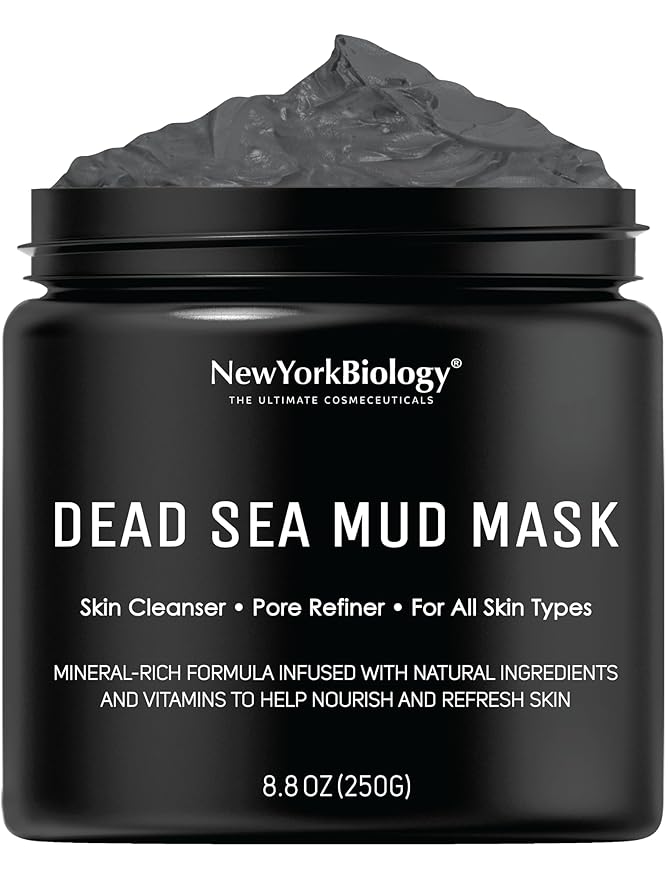 New York Biology Dead Sea Mud Mask for Face and Body | Spa Quality Pore Refiner for Oily Skin | Natural Skincare for Women & Men | Tighten Skin for A Healthier Complexion | 8.8 oz