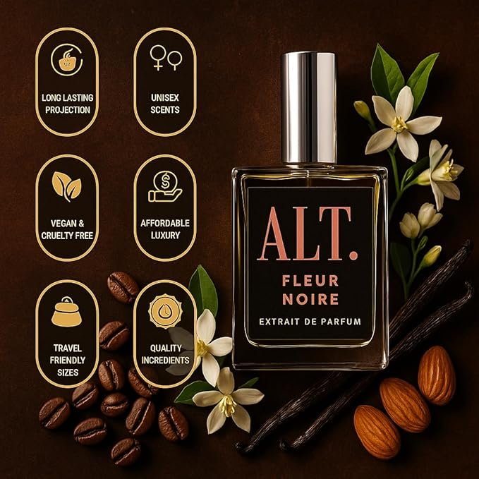 ALT. FRAGRANCES Fleur Noire 60ml Inspired by BlackOpium Extrait de Parfum Long Lasting Perfume for Women, Signature Scent Women’s Fragrance