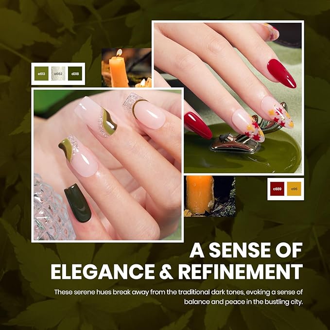 Beetles Cat Eye Gel Nail Polish Set - 20 Colors Winter Gel Polish Nail Set Burgundy Brown Green Nail Polish Glitter Pearl Nail Manicure with Base Coat Matte&Top Coat Soak off Christmas Gift for Women