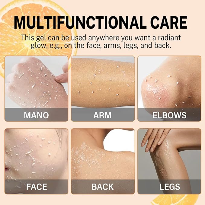 2Pcs Orange Exfoliating Gel For Face & Body,2026 Exfoliating Cleansing Gel Scrub,Pore Orange Peeling Scrub,Deep Clean Pores,Remove Blackheads & Moisturize Skin,All Types Skin