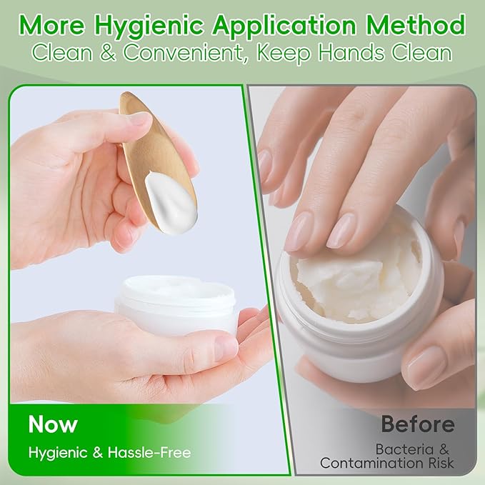 2 Pcs Deodorant Applicators, Bamboo Cream Applicator, Multifunctional Makeup Spatula, Mini Spoon for Mud Cosmetic Clay, Deodorant Cream, Mask (Bamboo, 1.57x3.94inch)