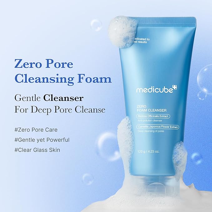 medicube Zero Foam Cleanser and Pore Brush Set | Deep Pore Cleansing for Fresh, Clear, and Smooth Skin | Holiday Stocking Stuffers