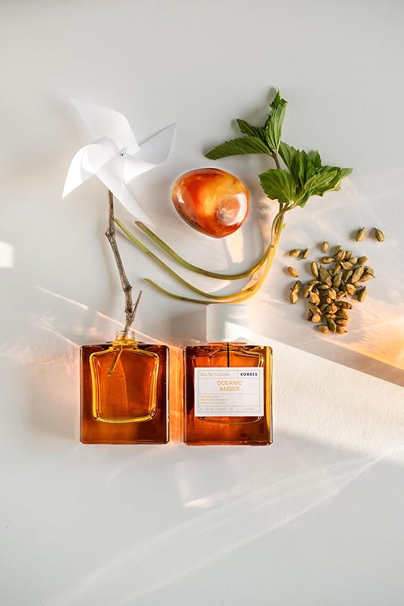 KORRES Eau de Toilette, Oceanic Amber Fragrance Spray, Unisex Perfume with Amber, Peppermint, Cardamom, Cedar & Black Pepper, Apple Blossom Accents, Fougere-Ambery Scent for Women and Men, 1.69 Fl Oz