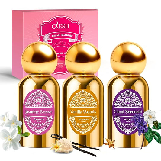 Body Spray for Women, Fragrance Mist, 3 Pack Travel Size Set, 60ml/2.1 fl oz, Vanilla Woods, Cloud Serenade, Jasmine Breeze