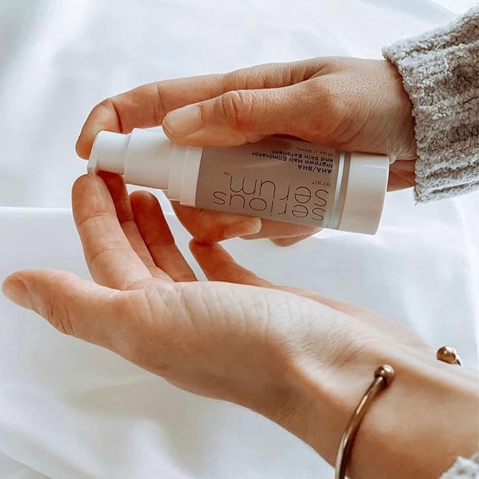 Serious Serum Exfoliating Ingrown Hair Serum – Glycolic, Lactic & Salicylic Acid Formula for Smooth Skin – Razor Bumps, Ingrown Hairs & Razor Burn – Hydrating Formula for Post-Shave & Waxing Care