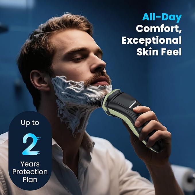 SweetLF Electric Razor for Men with Pop-Up Trimmer, IPX7 Waterproof Electric Shaver, Rechargeable Cordless Shavers for Men, Type-C, 120Mins Runtime, Plug & Play