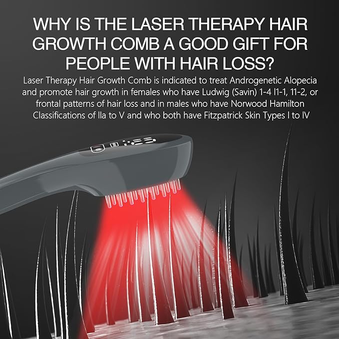 Laser Therapy Hair Growth Comb, red light therapy for hair growth