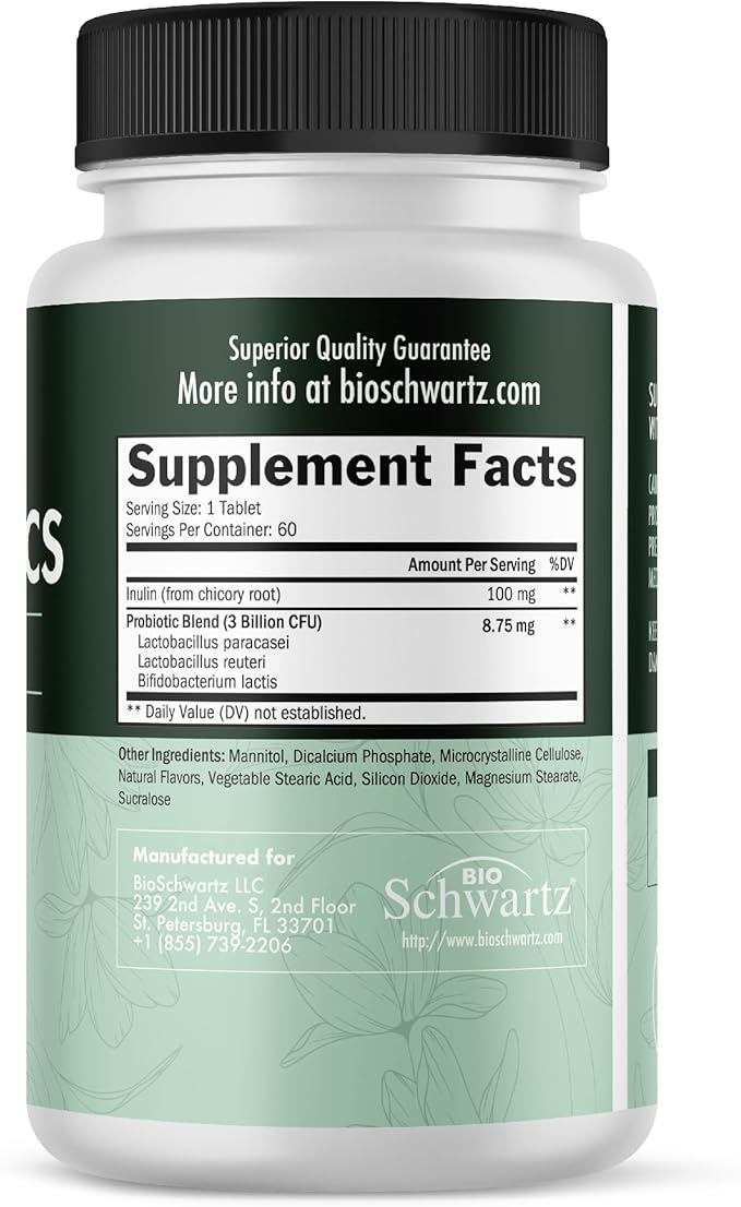 Oral Probiotics Supplement with Prebiotics - Supports Healthy Teeth Gums Mouth and Fresh Odorless Breath for Adults - Strawberry Flavored Chewable Dental Probiotic (60 Tablets, 60 Day Supply)