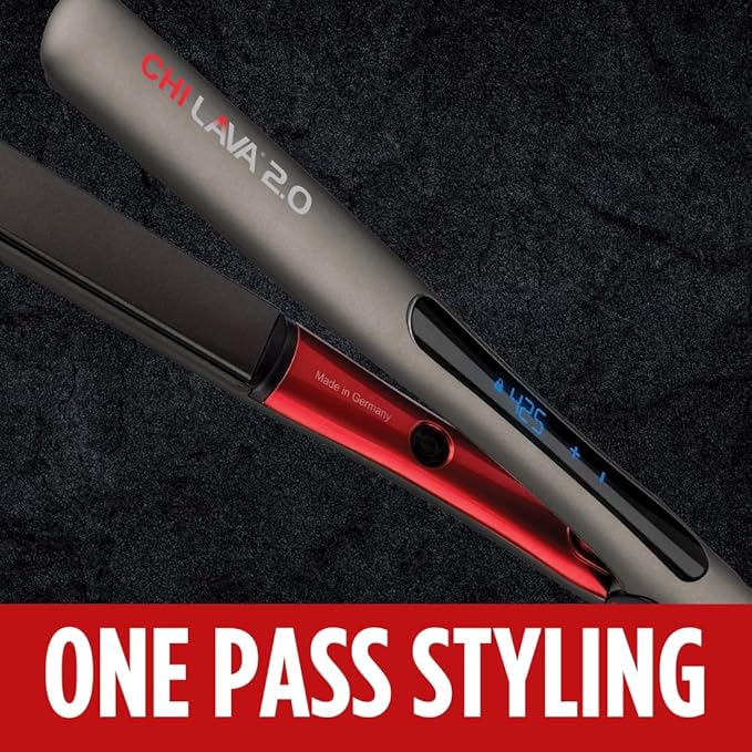 CHI Lava 2.0 Hairstyling Iron, Flat Iron Hair Straightener for an Even & Smooth Finish, Lower Temperature, Ergonomic, Comfortable Design for Easy Use