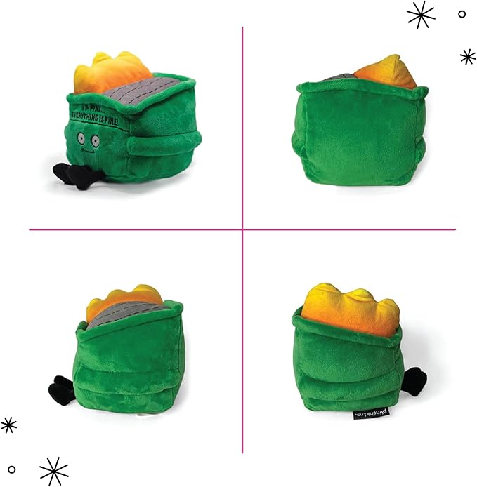 Punchkins Dumpster Fire Plushie - I'm Fine, Everything is Fine! Dumpster Fire Plush, Emotional Support Plushie, Funny Plush Toy for Gifting