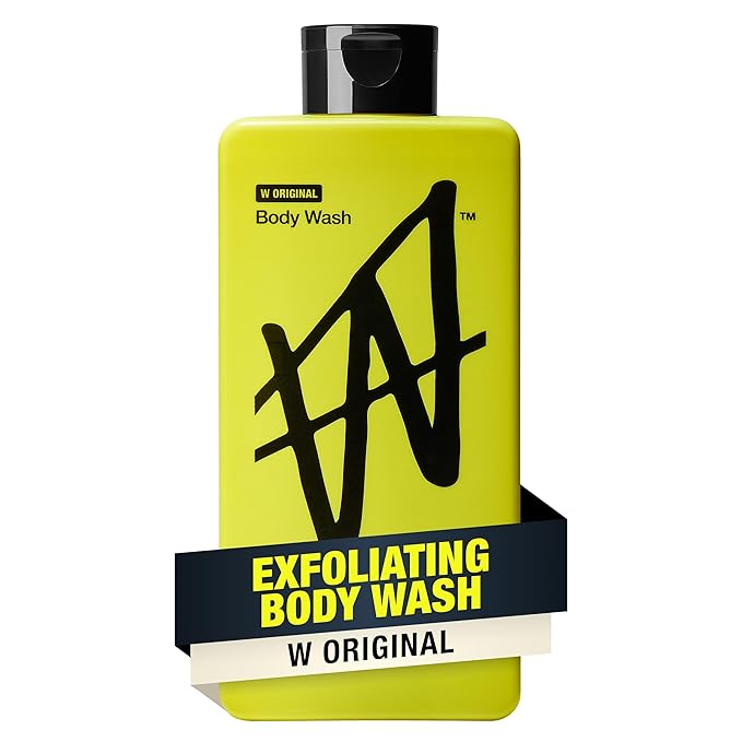 W By Jake Paul Exfoliating Body Wash for Men, Vitamin-Infused, Hydrating Shower Gel, Original, 18 fl oz