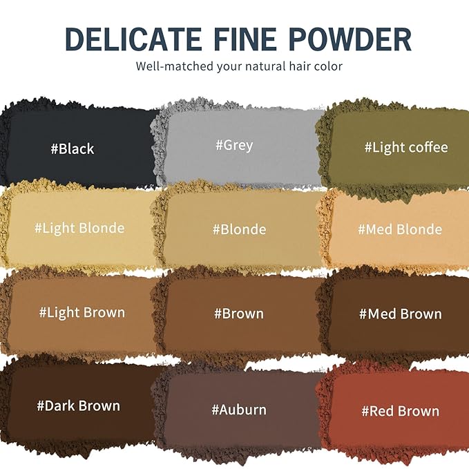 Hairline Powder (Light Blonde) Hair Dye, Instantly Color Shadow Cover for Gray Roots, Touch-Up for Thin Hair 4g