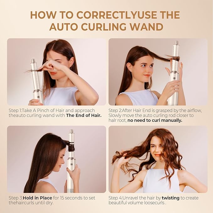 5 in 1 Hair Dryer Brush, Negative Ion Air Styler Wrap Hair Styler Upgrade Blow Dryer Brush Air Curler for Hair, Blowout Brush Set As A Gift for Straight/Curl/Drying/Smoothing