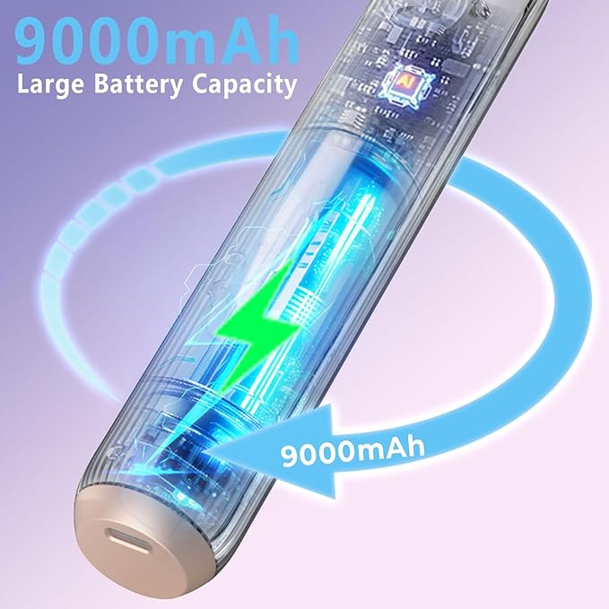 Cordless Curling Iron 9000 mAhUSB Rechargeable, 4 Temps Setting Cordless Hair Curlers, 280°F-400°F Travel Cordless Curling Wand, Wireless Ceramic Hair Styling Tools Hot Rollers Hair Curlers