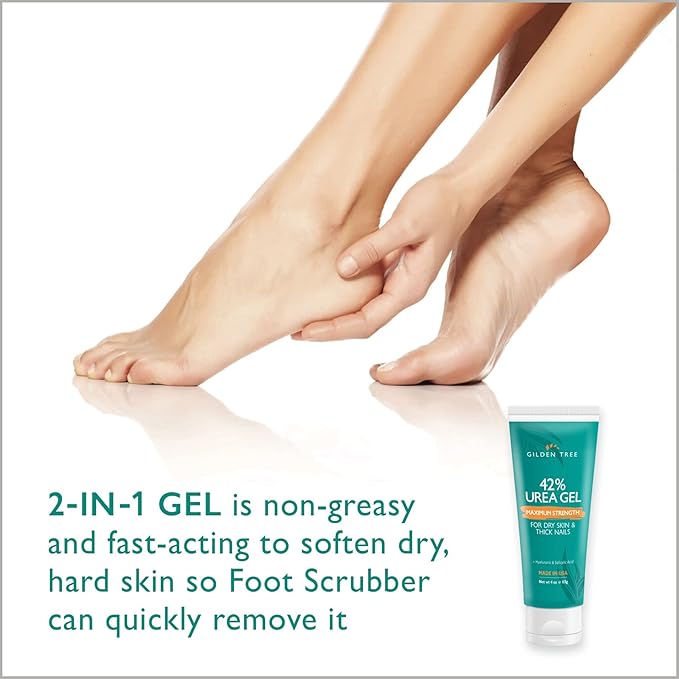 Callus Remover Gel + Foot Scrubber Kit - Pedicure Tools for Dry Cracked Heels