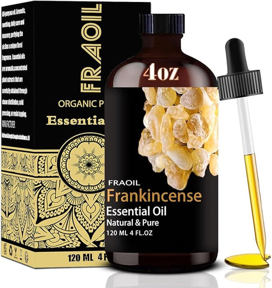 Frankincense Essential Oil, Frankincense Oil 4 Fl Oz 120ML for Diffuser Humidifier Yoga Cleaning DIY Candle Soap Making Perfume Gift for Women Essential Oils