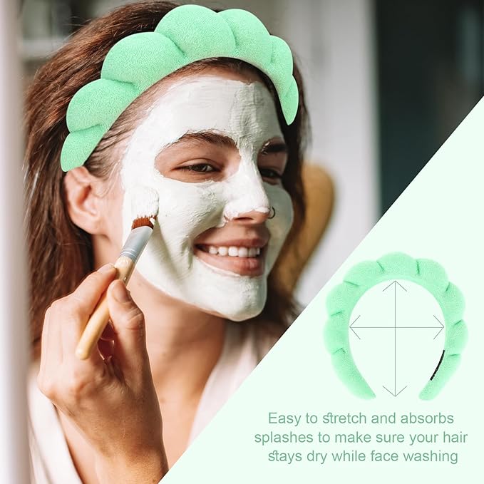 Spa Headband, 3 Pack Soft Terry Cloth Hairband for Washing Face, Skincare Headbands Makeup Headband, One Size Fits Most, Women