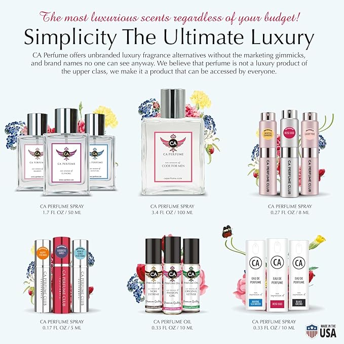 CA Perfume Originals Spice & Black Vanilla for Men Eau De Parfum Vanilla Scent Long Lasting Cologne for Men Travel Size TSA Ready for Day and Night Wear 0.33 Fl Oz 10ml