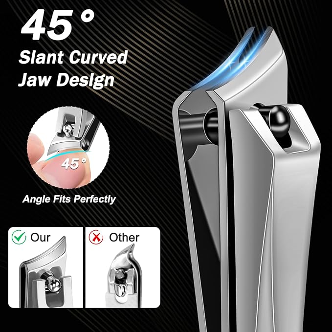 Toenail Clippers for Thick Toenails, Trimlyx Heavy Duty Toe Nail Clippers for Thick Nails for Seniors, Ingrown Nail Clippers for Men, Large Slanted Nail Clippers for Seniors Thick Nails 5Pcs