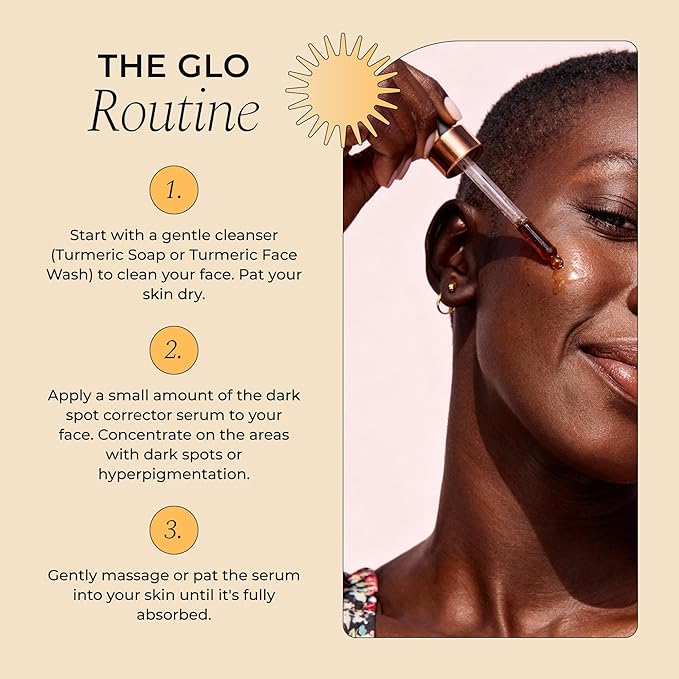Glo Melanin Dark Spot Remover for Face - Dark Spot Corrector Serum with Vitamin C - Reduces Discoloration and Hyperpigmentation