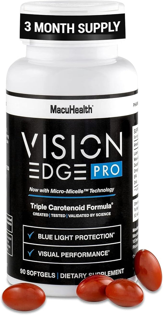 Eye Supplement for Athletes; Formula with Lutein, Zeaxanthin, and Meso-Zeaxanthin, Eye Supplements Omega 3, Essential Carotenoids for Eyes - (90 Softgels, 3 Month Supply)