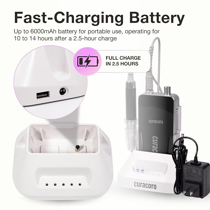 Curacoro Nail Drill 35000RPM Professional Brushless Electric Nail Drill Machine - Nail Efile for Acrylic Gel Nails, Low Noise Low Vibration