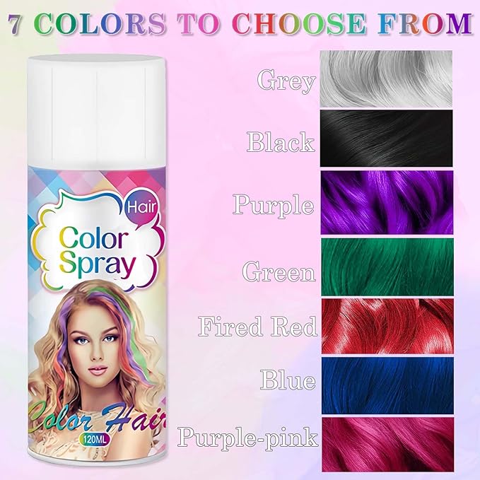 Temporary Hair Color Spray for Women and Kids, One-Time Use Hair Color Wax, Washable Disposable Natural Hair Spray Hair Strong Style for Party, Hollowen, Cosplay (Purple, 120ML)