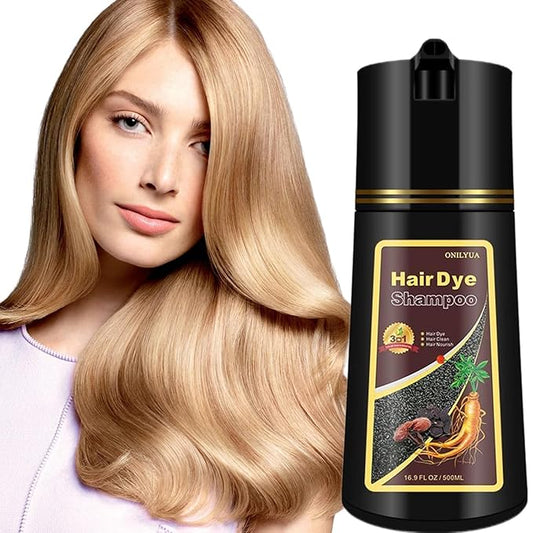 Blonde Brown Hair Color Shampoo 3 in 1 - Instant Natural Hair Dye for Men and Women, Long Lasting Brown Color - Works in Minutes