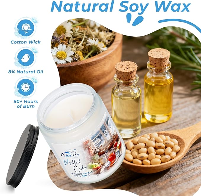 Winter Candle Set | 6 Pack Christmas Scented Candles for Home - Holiday Soy Candle Gift Set for Women Men, Home Decor, Aromatherapy Candles Scents of Hello Winter/Forest/Cider/Warm/Fireside/Bonfire