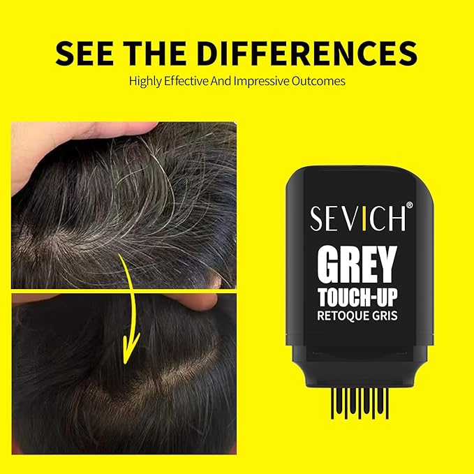 SEVICH Hair Color Stick For Gray Roots- Instantly Cover Grey Hair Dye Comb,Four Toothed Comb Design for Sparse Hairlines Coverage, Contains Natural Plant Extracts,for Men and Women,15g(Dark Brown)