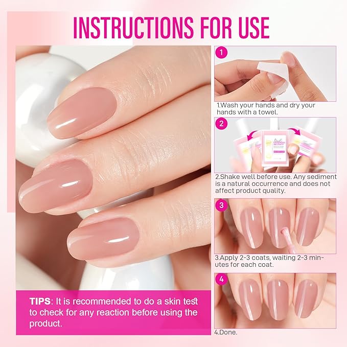 Nail Strengthener for Women: 8 in 1 Natural Nail Hardener Extra Strong and Growth - Dusty Peach Nail Polish Hardener Ridge Filler Concealer for Weak and Damaged Nails 15ml