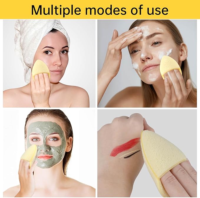 6Pcs Facial Sponges Set, Cleansing Puff, Colorful Facial Sponges for Face Wash, Reusable Makeup Remover Exfoliating Pads for Daily Cleansing
