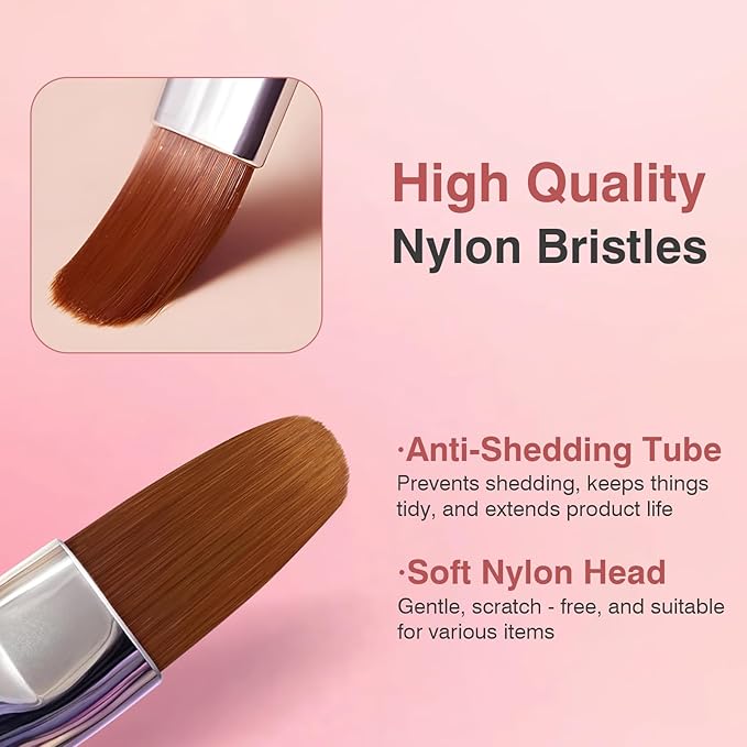 Nail Art Brushes 6PCS Nail Brush Set with Gel Polish and Liner Brush and Dotting Pens for Home and Professional Salon Use