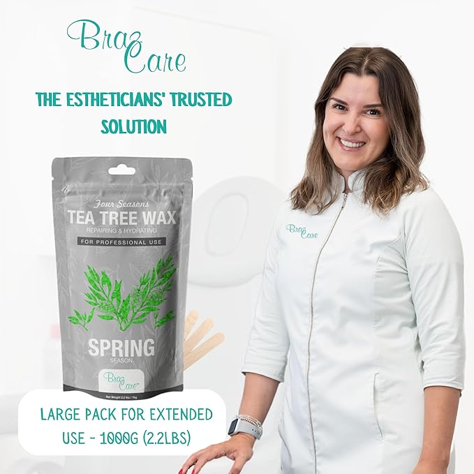 Professional Tea Tree Wax Case - 12 Pack Hard Wax for Sensitive Skin Hair Removal – Antiseptic Tea Tree Oil Infused – Salon Quality Stripless Wax for Face, Bikini, Brazilian – Bulk Waxing Supplies