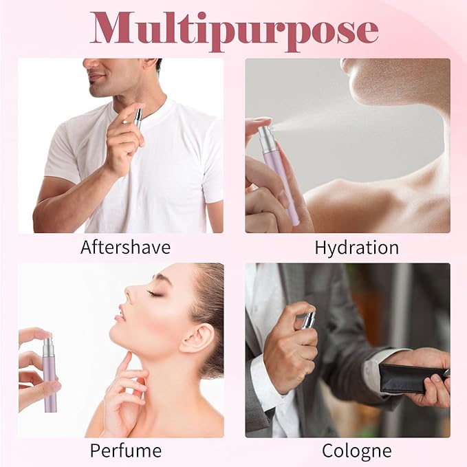 5pcs Mini Perfume Travel Bottle, Perfume Atomiser Refillable, 5ML Spray Bottles, Portable for Travel Holiday, Outdoor Activities and Business(Style 4)