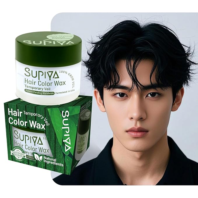 Temporary Hair Styling Color Wax, Green Blue Purple Red Hair Dye Color Wax Washable Natural Instant Hair Coloring Cream for DIY Hairstyle for Kids Men Women(Clear Natural hardness)