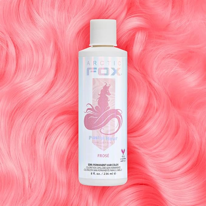 Arctic Fox Semi-Permanent Hair Dye, Vegan & Cruelty-Free, Pastel Pink Frosé, Conditioning, Ammonia-Free, Peroxide-Free, Long Lasting Color, For All Hair Types, 8 Fl Oz (Pack of 2)