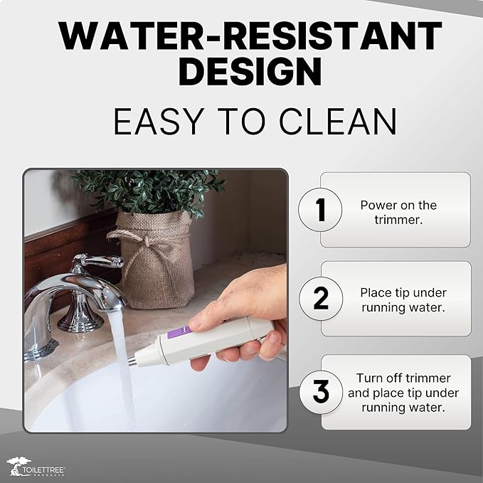 ToiletTree Products Nose Hair Trimmer for Women with LED Light - with Stainless Steel Blades, Water Resistance - Ear Nasal Hair Cutter/Removal