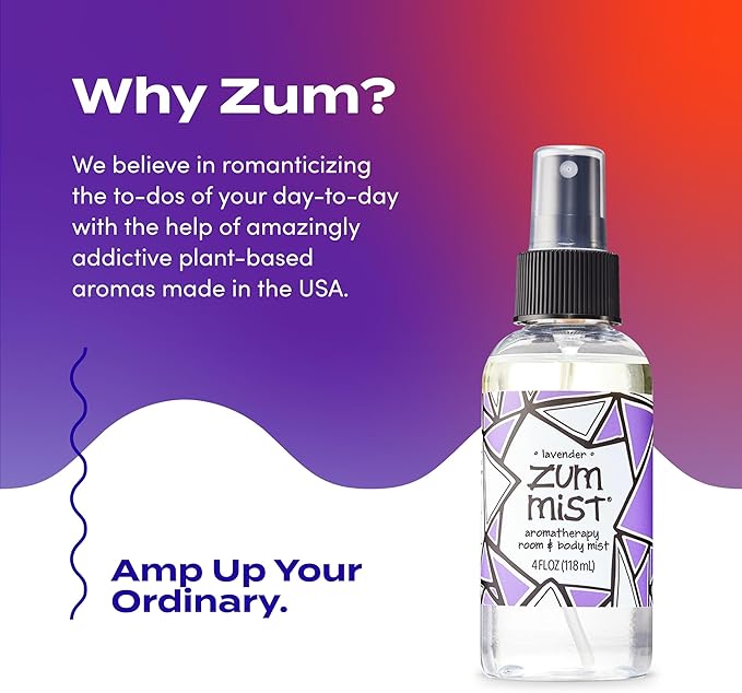 Indigo Wild Zum Mist Room & Body Spray - Aromatherapy Essential Oil Spray - Natural Body Mist & Room Spray - Lavender Scent - 4 fl oz (2 Pack)
