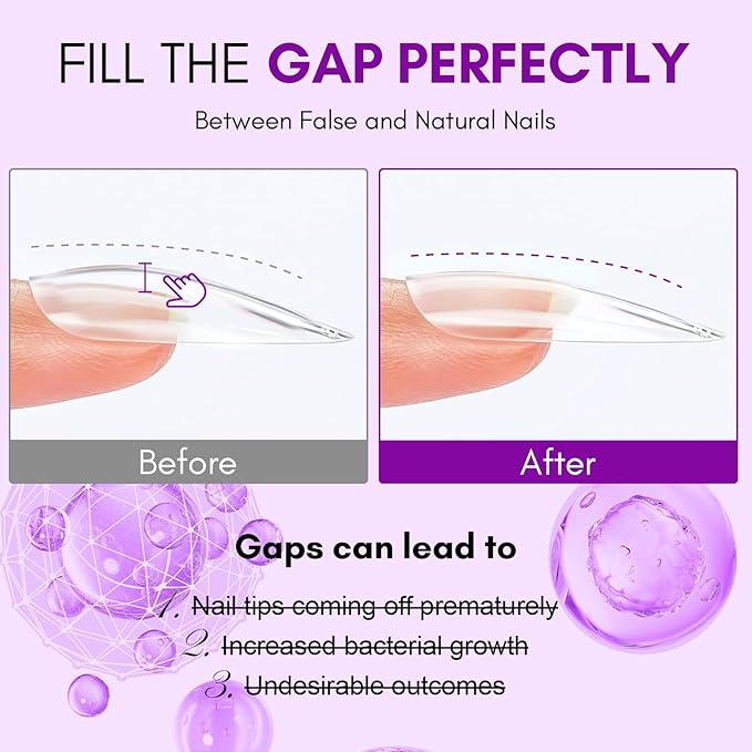 Makartt Solid Nail Glue Gel: Extra Strong Gel Nail Glue for Press On Nails & Fake Tips Long-Lasting Strong Adhesion Nails Glue for Acrylic Nails Clear 3D Gels for Nail Art Home Salon UV Light Cured