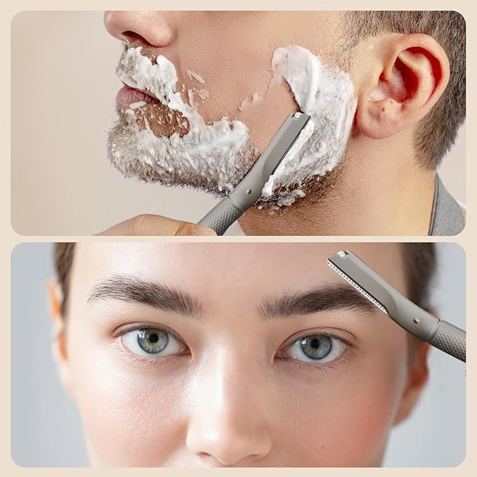 BoxedHome Eyebrow Razor with 11 Blades for Women & Men, Face Eye Brow Trimmer Shaper, Non-slip Facial Shaver with Precision Cover,Black