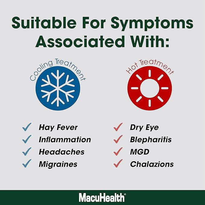 Macuhealth MacuMask - Moist Heat Eye Compress for Dry Eyes, Blepharitis, MGD & Digital Eye Strain, Adjustable Strap, SterilEyes Technology, Microwave & Freezer Safe, Hot or Cold Compress (Premium)