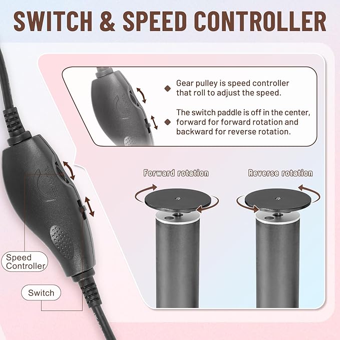 Dermawave Electric Foot File Callus Remover for Feet, Professional Foot Scrubber Sander Grinder for Dead Skin Cracked Heel, Pedicure Tool with 60 Sandpaper Discs for Men & Women