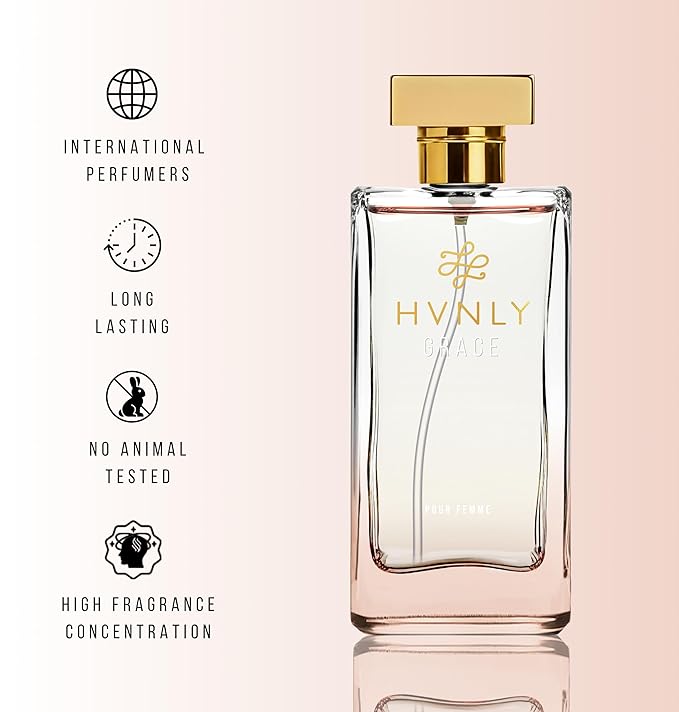 HVNLY Grace EDP | Perfume For Women | An Ideal Gift | Long Lasting Premium Floral Fragrance | Vanilla, Orange Blossom, Lily Of The Valley | Best For Office Wear, Casual Wear | 1.0 fl.oz