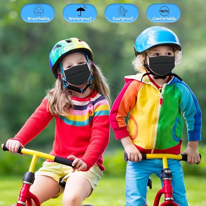 Rasav Kids Disposable Face Masks,3 Ply Kids Masks Disposable Breathable Colorful Cute Face Masks for Children, Girls & Boys