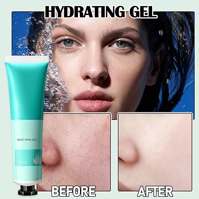 8Pcs Organic Aloe Vera Gel for After Sun Skin Care,Natural Moisturizing Aloe Vera Gel for Face & Body,Easy to Portable Face Moisturizer,Travel Size Pure Vera Aloe Gel for all Skin Types L