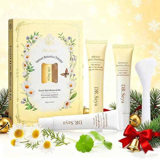 Facial Hair Removal Cream for Women, Painless No Shave Hair Removal Creams Kit With Scrape for Sensitive Skin, Calming Serum, Body & Face Gentle Hair Removers Cream for Women (4 kits)