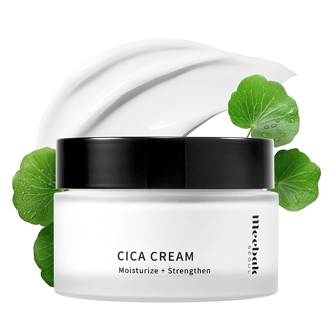 Meebak Cica Cream | Daily Moisturizer for Soothing, Repairing, & Firming with Niacinamide, Peptides, & Retinol | Deep Hydration for Glass Skin | Korean Skin Care