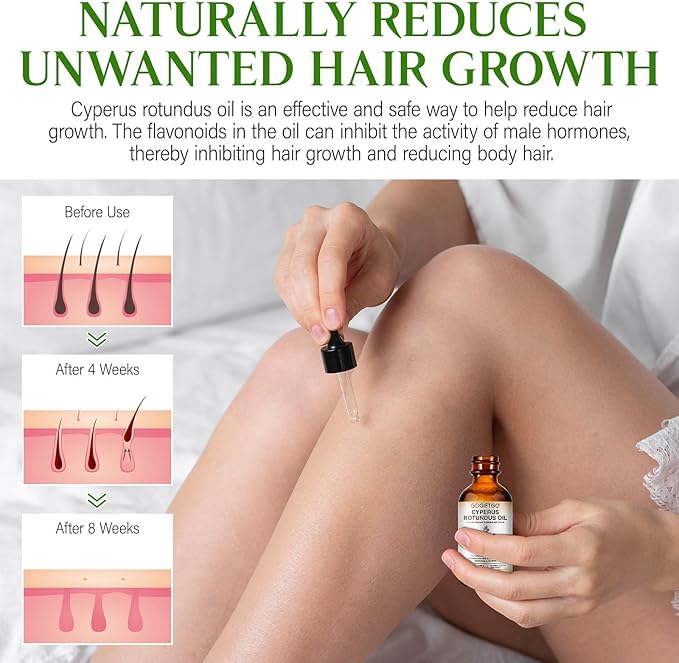 Cyperus Rotundus Oil,Cyprus Rotundus Oil for Hair Removal,Cyperus Oi-l Natural, Soothing and Gentle,Reducing Body Hair Growth,Smooth Skin & Hair Removal,60ml (1pcs)